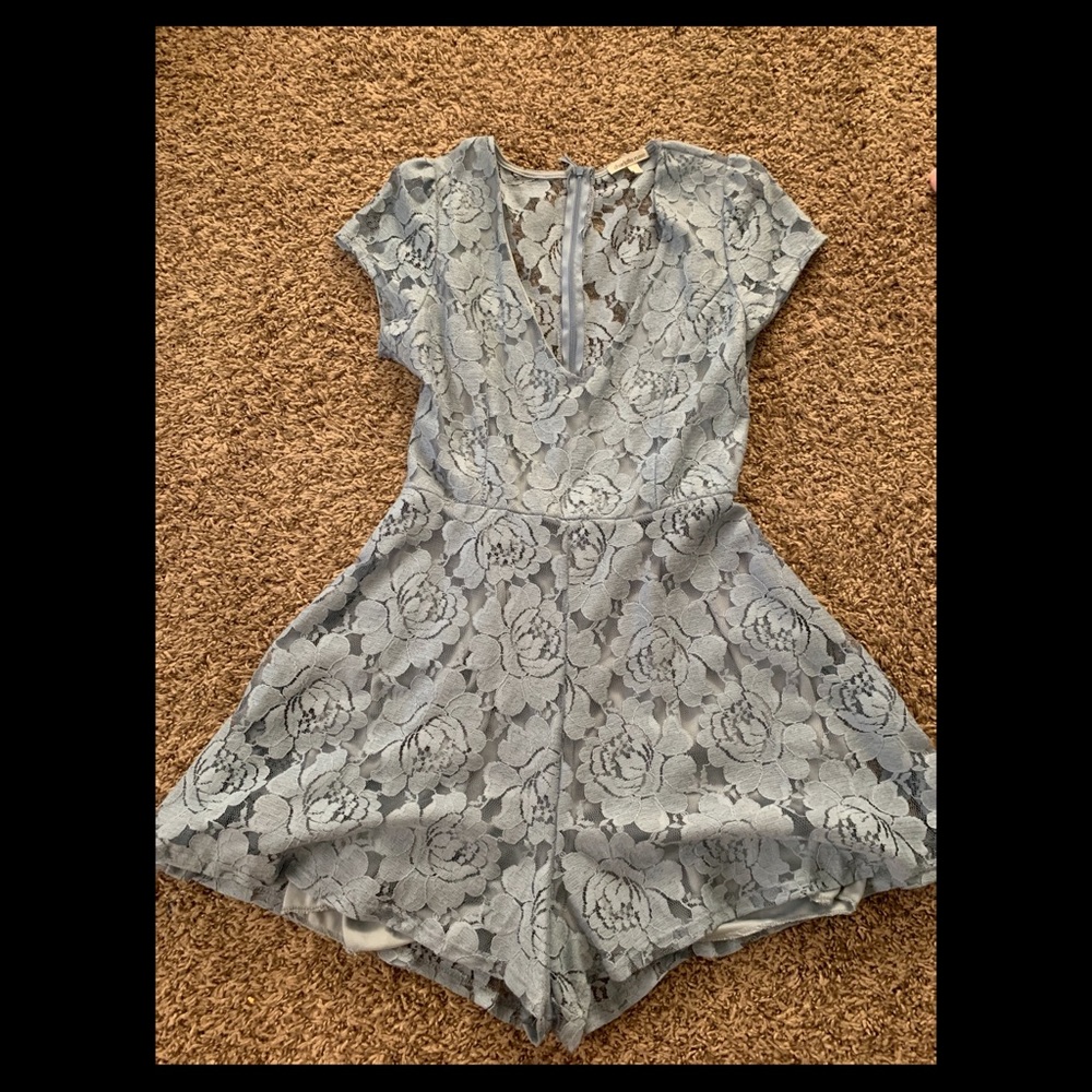 charlotte russe blue laced romper